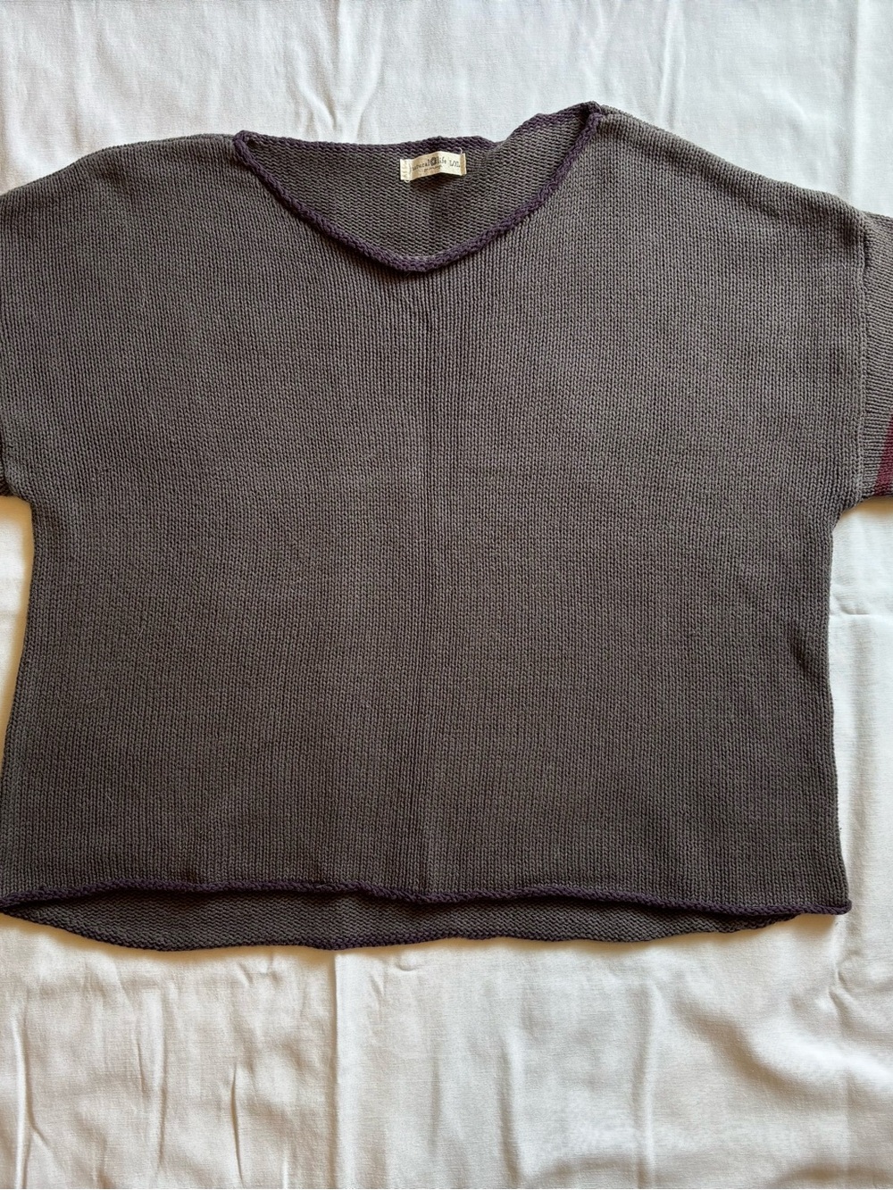 NATURAL LIFE Charcoal Boxy Scoop Knit Top